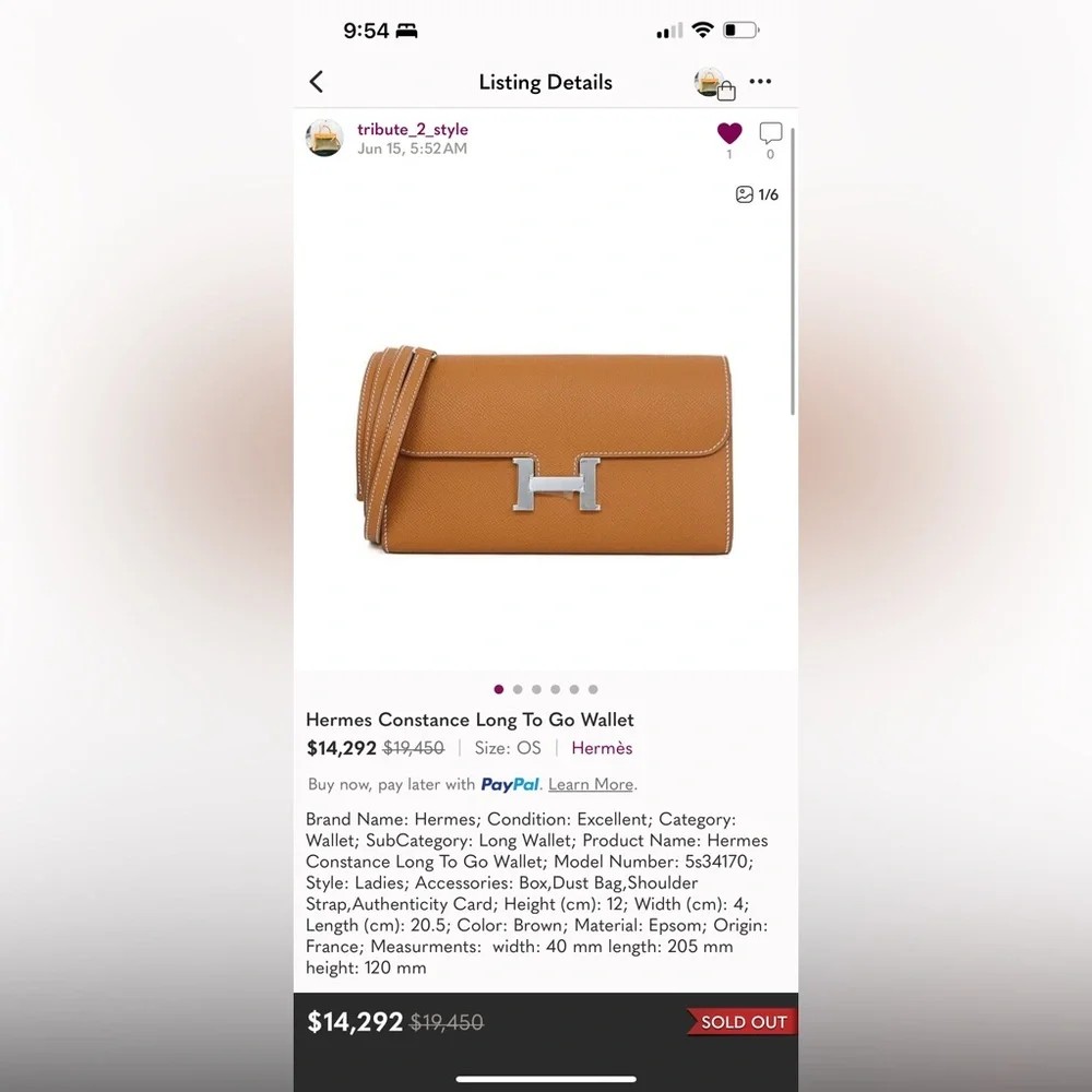 🔥the best deal HERMES CONSTANCE long wallet TO GO - Picture 7 of 13